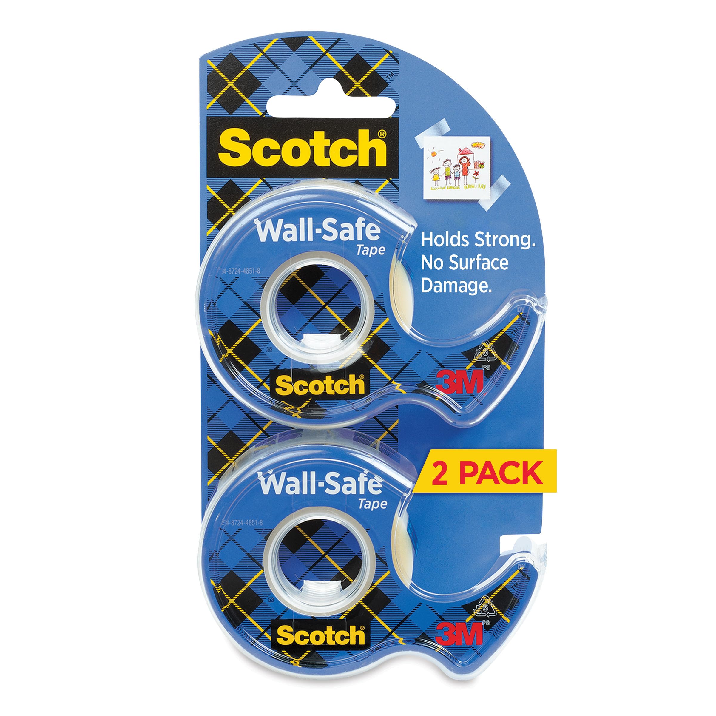 Scotch® Wall-Safe Tape 183-DM2-EF, 3/4 iin x 600 in (19 mm x 15.2 m)