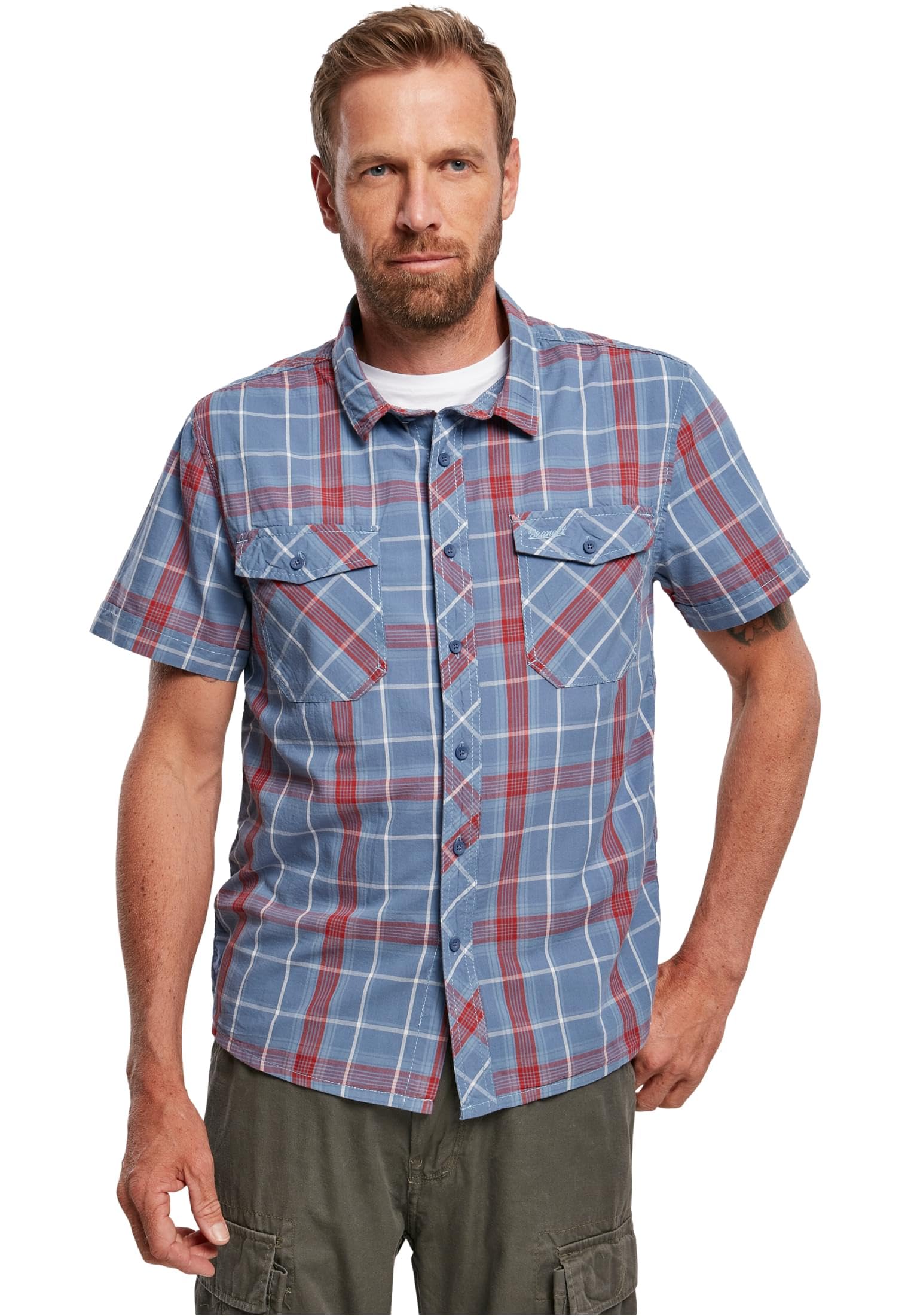 Bandit Shirt Roadstar Check B-4003 - red/Blue, XXL