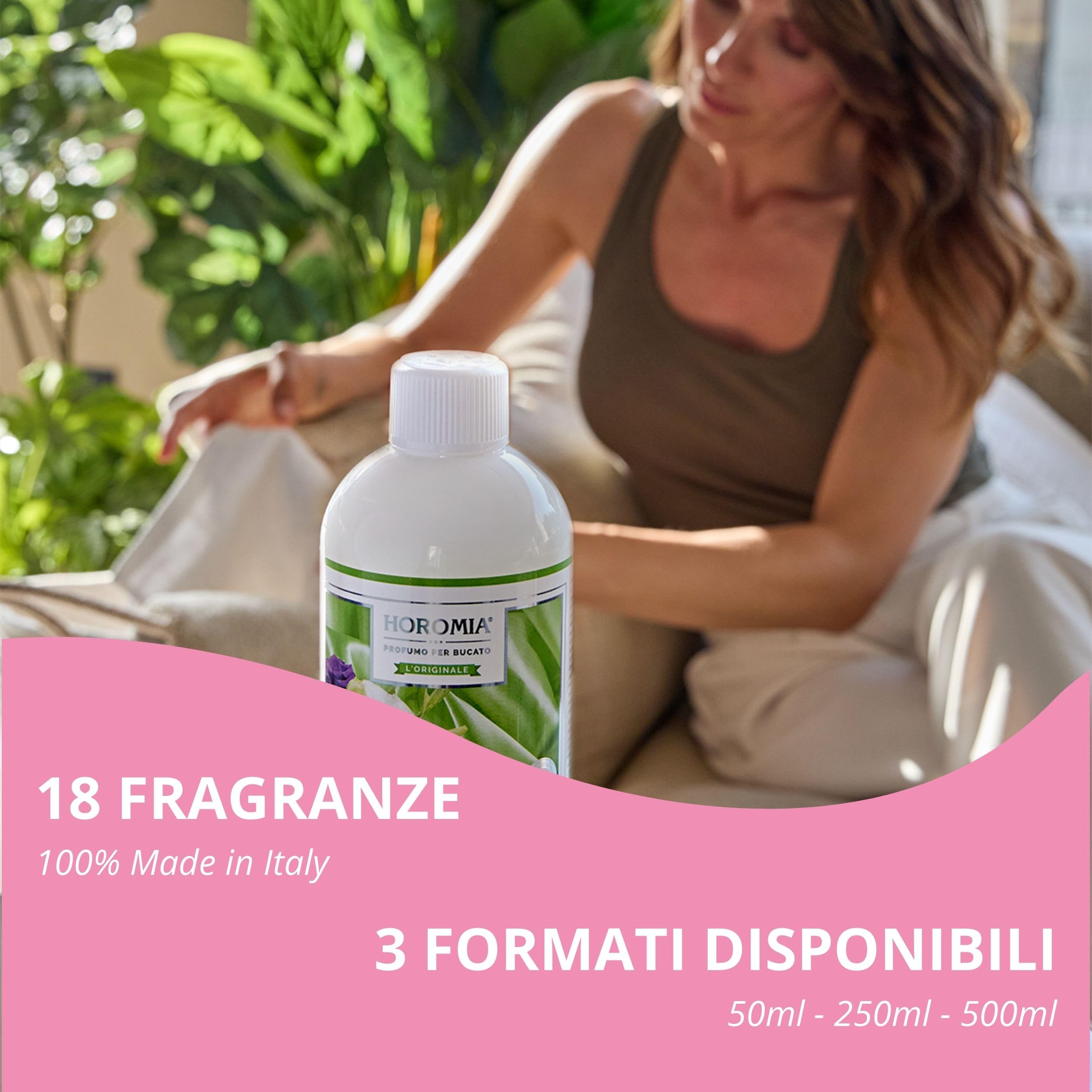 HOROMIA Profumo per Bucato Fresh Cotton 500ml - Profuma Bucato per Lavatrice e Asciugatrice