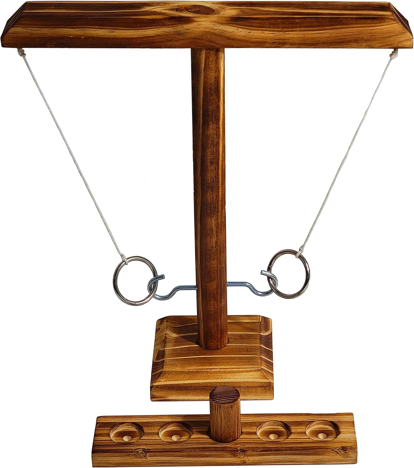 Ring Toss Game with Shot Ladder for Adults and Kids, Wooden Hook and