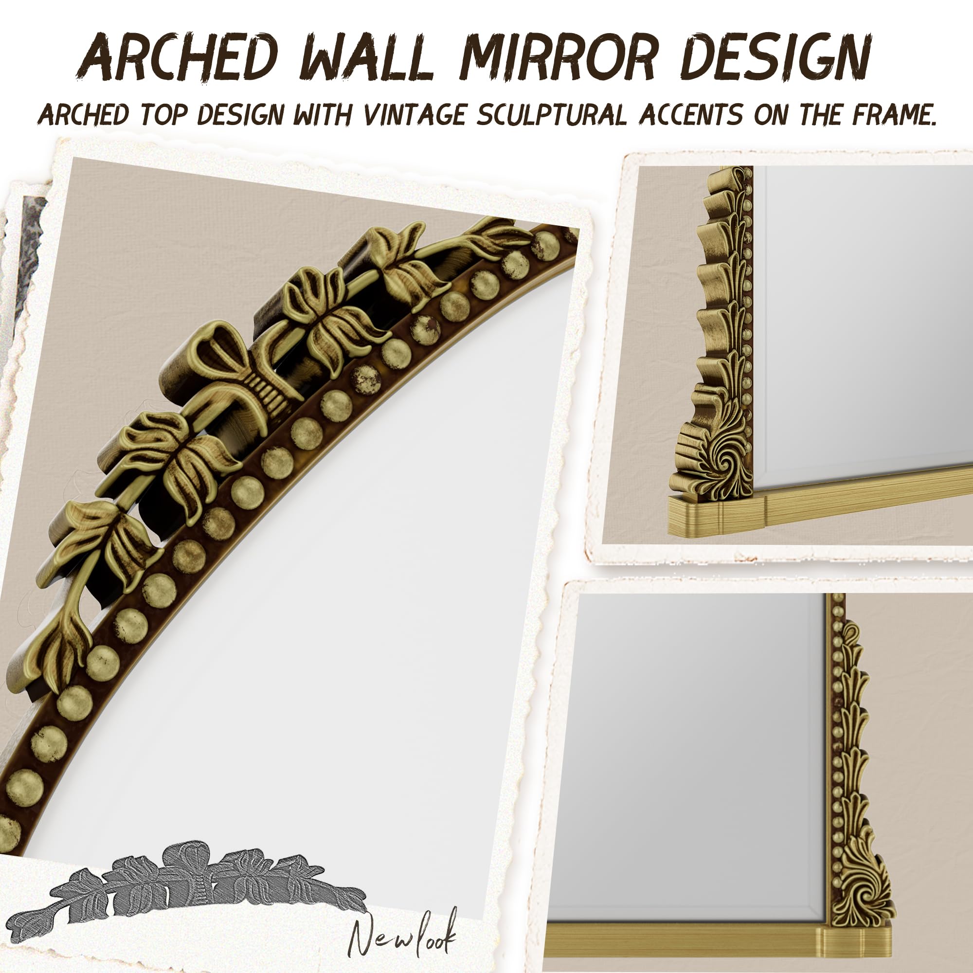 Amazon.com: Wall Mirror, Vintage Carved Bathroom Mirror 22