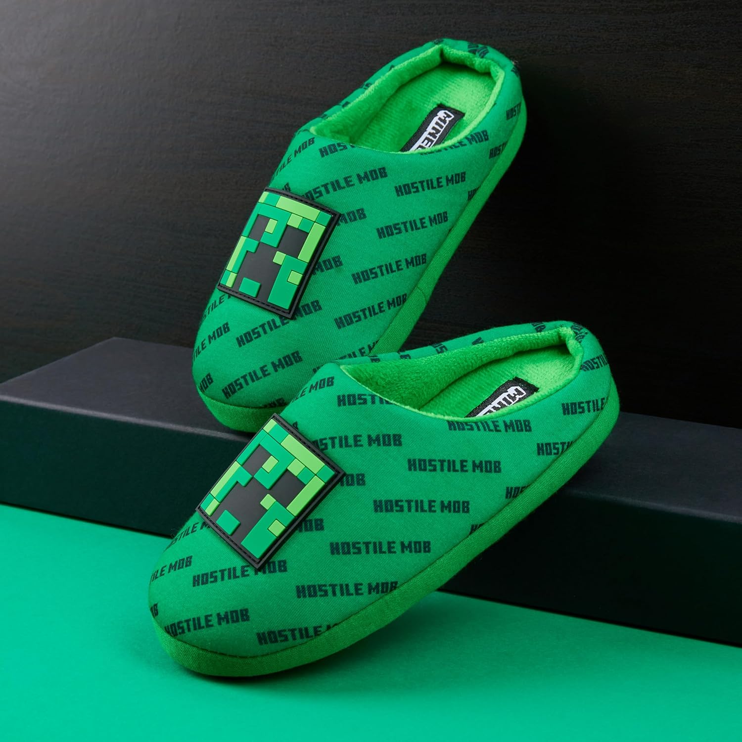 Minecraft Boys Slippers, Cozy Indoor House Shoes - Gamer Gifts for Boys - Image 3