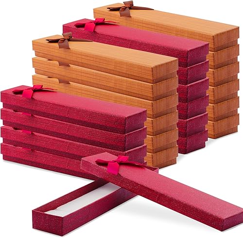 24 cajas de regalo de joyería, caja de regalo de papel de cartón relleno de algodón, cajas de regalo a granel, collar, aretes, pulsera, anillo con