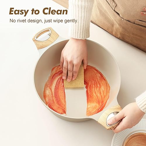 Miniatura 9 de SENSARTE Sartén antiadherente de cerámica, olla de sopa de 2.6 cuartos de galón, cacerola de cocina, sartenes antiadherentes para tortillas, no