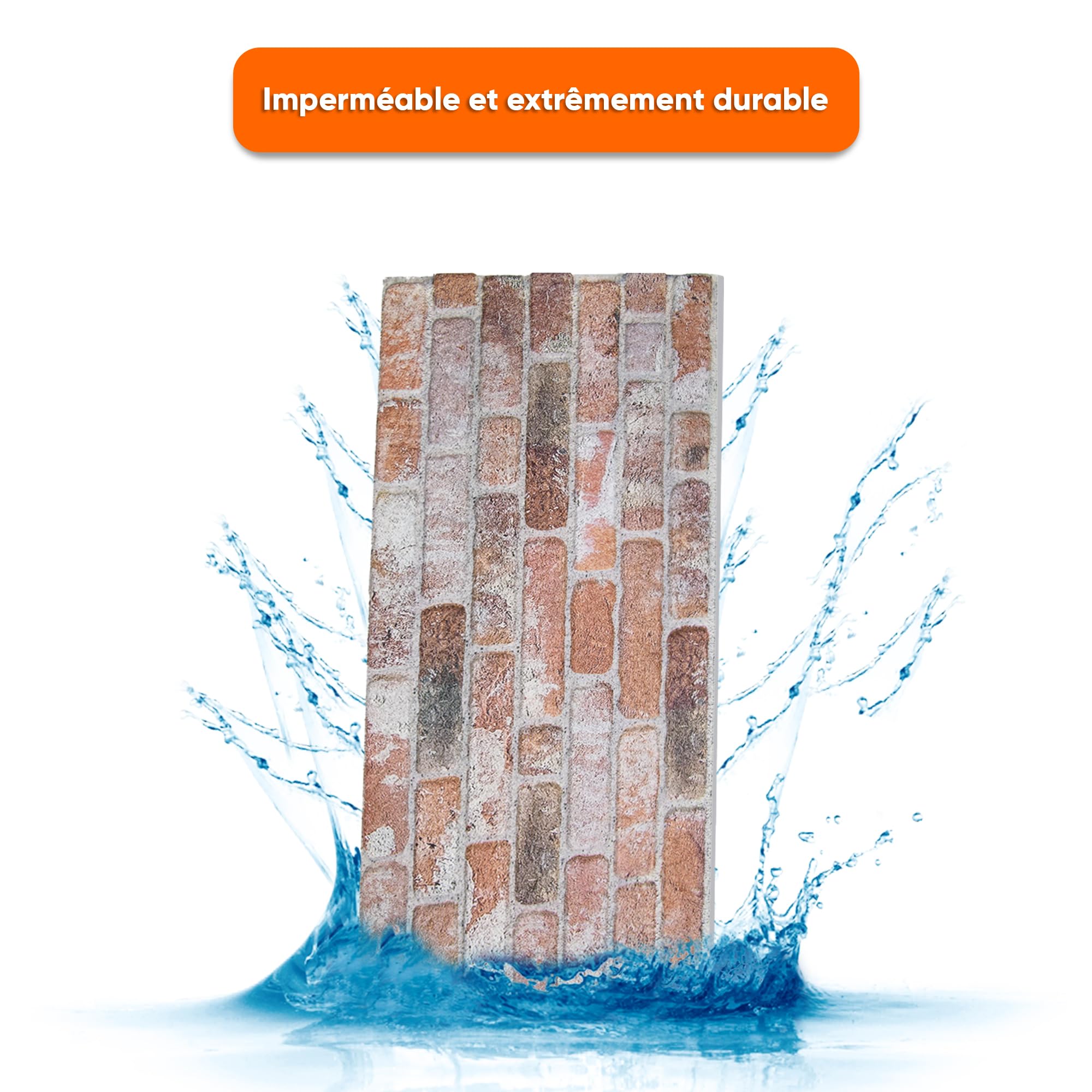 IZODEKOR Revêtement mural aspect pierre 100x50x2 cm panneau mural effet 3D 10 pièces