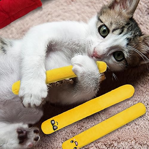 Miniatura 8 de Paquete de 6 juguetes de hierba gatera para gatos, divertidos juguetes para gatos rellenos de hierba gatera orgánica pura, juguetes seguros para