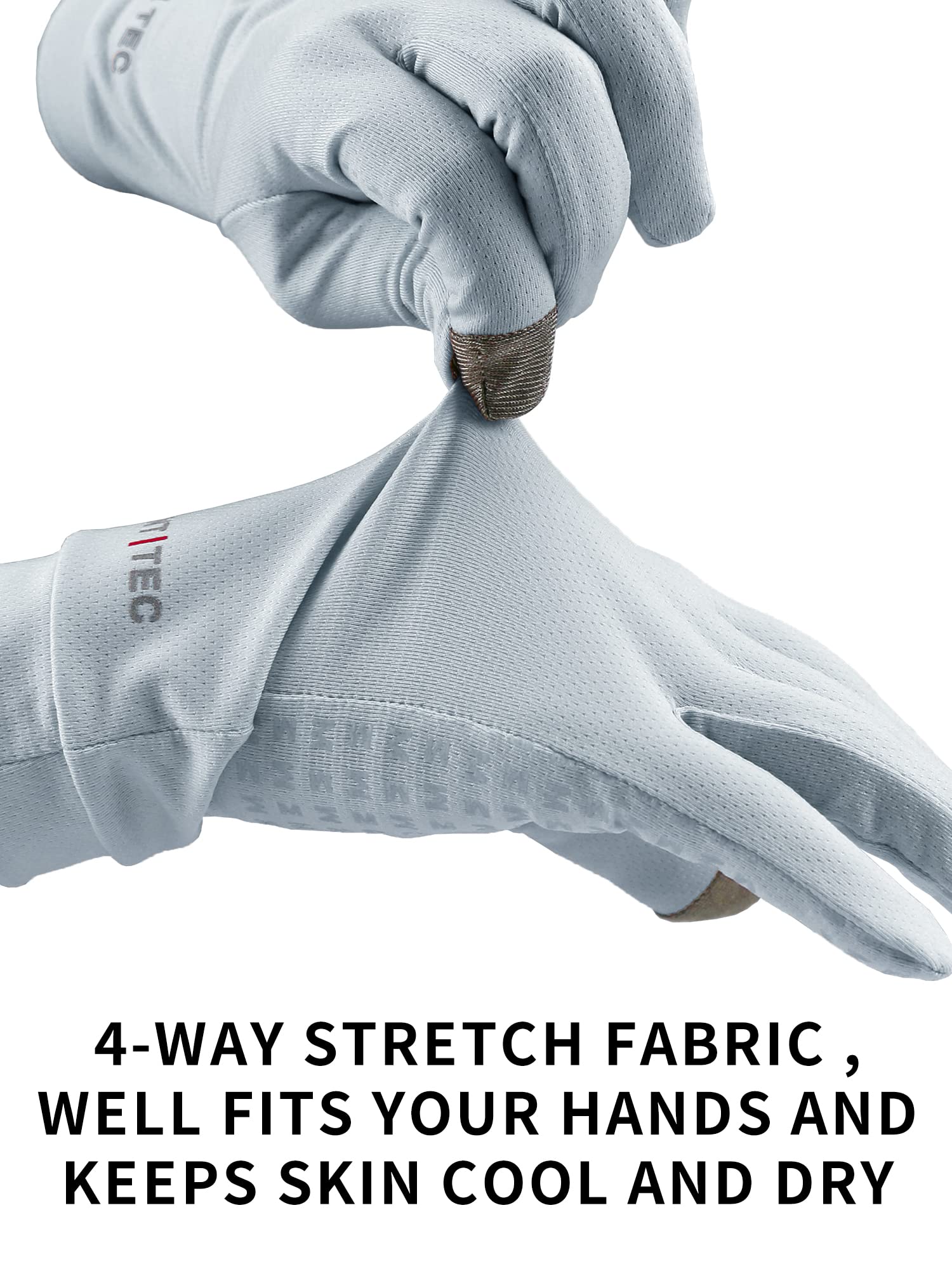 Guantes de protección solar unisex con protección UV, guantes de pantalla táctil, guantes de pesca para conducir, equitación, golf, actividades al aire libre (gris, mediano)