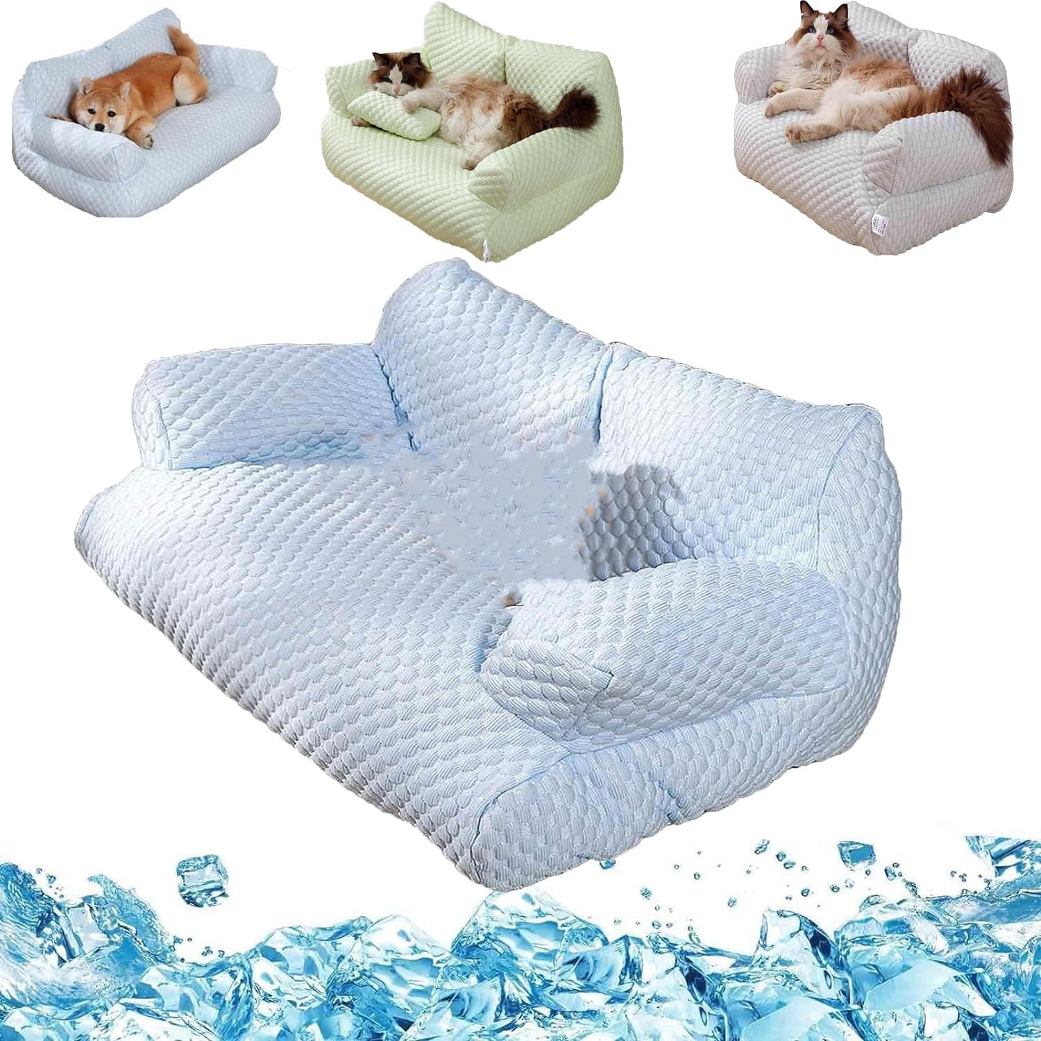 Ice Silk - Cama refrescante para mascotas, transpirable, lavable, sofá cama para perro, cama de enfriamiento para perros, cama de verano fresca de seda helada, camas transpirables y lavables para