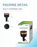 Vista 4 de Agrieyes Amber Beacon LED Emergency Strobe Lights - 3.6Inch Pole Mount Safety Warning Lights for Vehicles, Construction, Snow Plow & More Negro