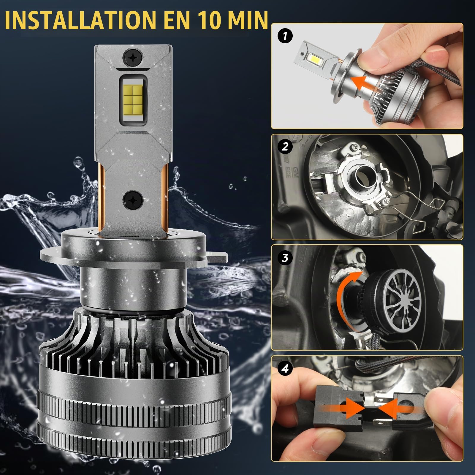 H7 LED Anti-Erreur 30000LM : Ampoules H7 Lenticulaires