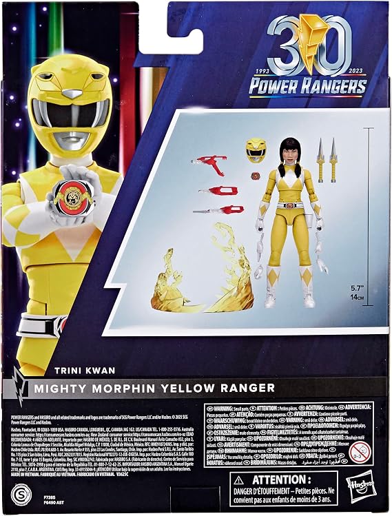 Power Rangers Lightning Collection Remastered Mighty Morphin Yellow Ranger 6-Inch Action Figure, Toys for Boys and Girls Ages 4 and Up