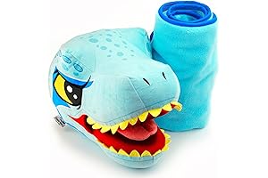 Jurassic World Blue Raptor Dinosaur Head Armrest Buddy with Blanket