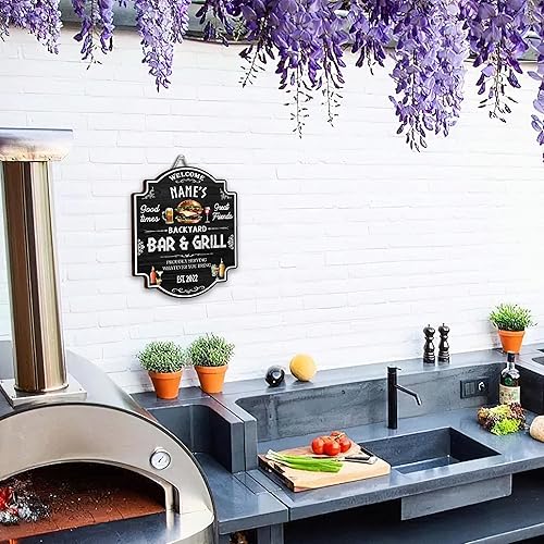 Miniatura 7 de WODORO Letrero personalizado para bar y parrilla en el patio trasero, decoración junto a la piscina, porche al aire libre, terraza, patio, bar,