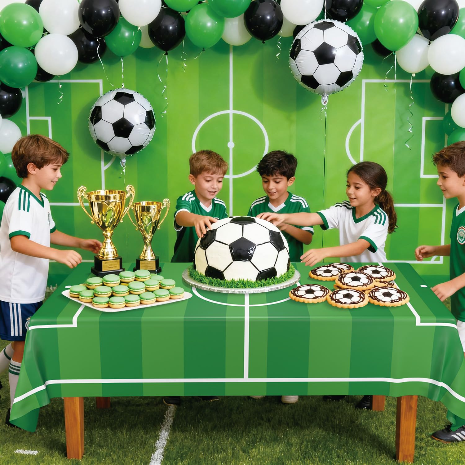 plastic tafelkleed voetbal thema