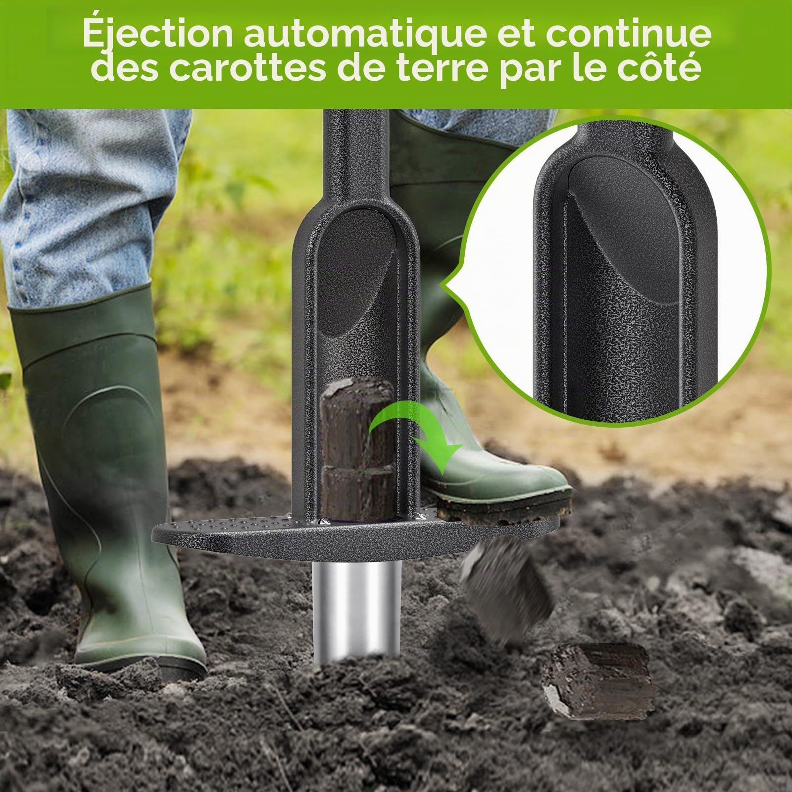 Outil De Plantation De Bulbes De Tulipes Couteau à Gazon, Pelle à Main pour Pelouse Et Jardin, avec PoignéE Souple en Caoutchouc pour Creuser des Trous pour Planter des Bulbes De Fleurs