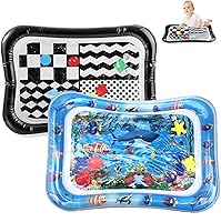 PandaEar 2 Pack Inflatable Tummy Time Water Play Mat for Babies 0-12 Months - Sensory Water Pad for Infants Newborns