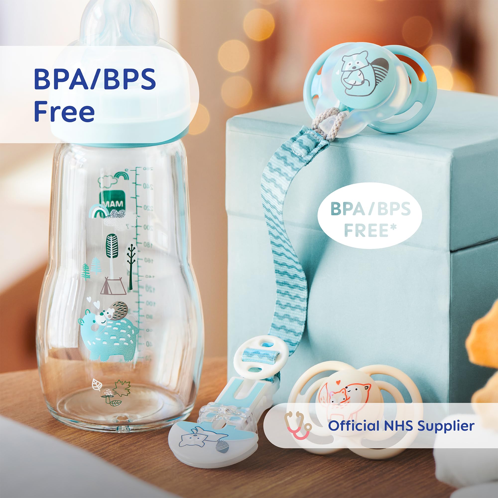 Catena porta ciuccio con clip per ciuccio per bambini con bottone fisso a forma di cartone