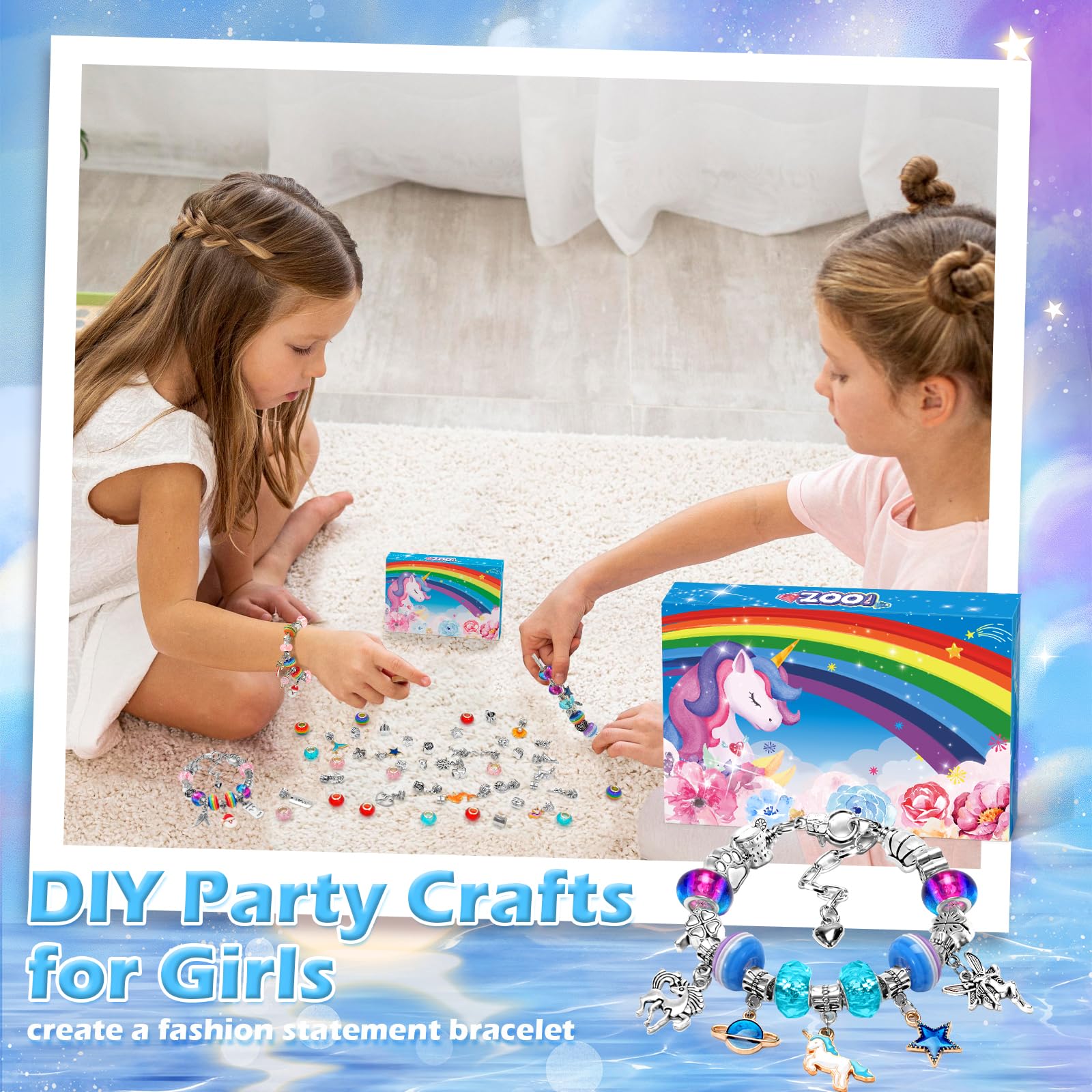 ZOOI Kit per Braccialetti, Gioielli Fai da Te, Idee Regalo Originali Bambina, Ragazza 4-13 Anni per Natale, Compleanno