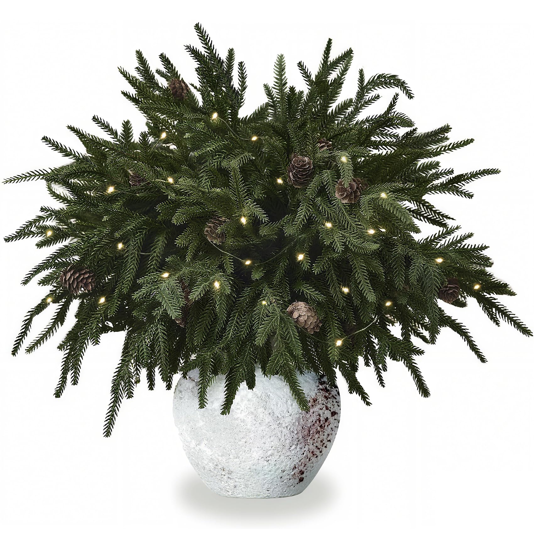 Branche de pin Norfolk artificiel avec eclairage pour guirlande et couronne Noel DIY