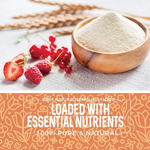 Miniatura 4 de Harina de sémola 2 libras32 onzas harina de sémola fina para pasta masa de pizza harina de pastel y harina de pan trigo duro 100 molido fino