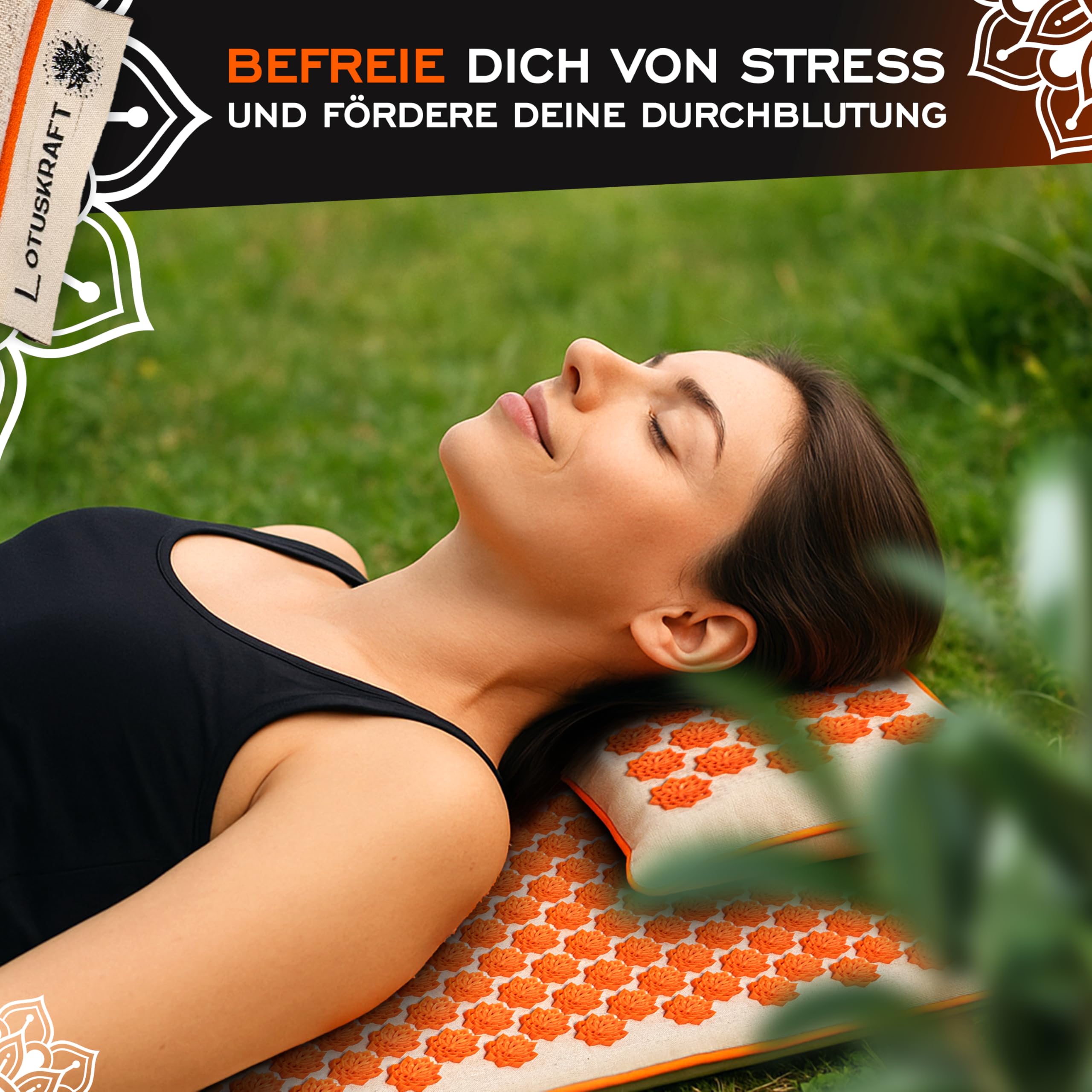 5 in 1 Akupressurmatte Set mit Kissen Ganzkörper | Akupunkturmatte für Entspannung im Rücken Nacken & Füße | Nagelmatte Stachelmatte Fakirmatte Acupressure Mat Entspannungsmatte XXL