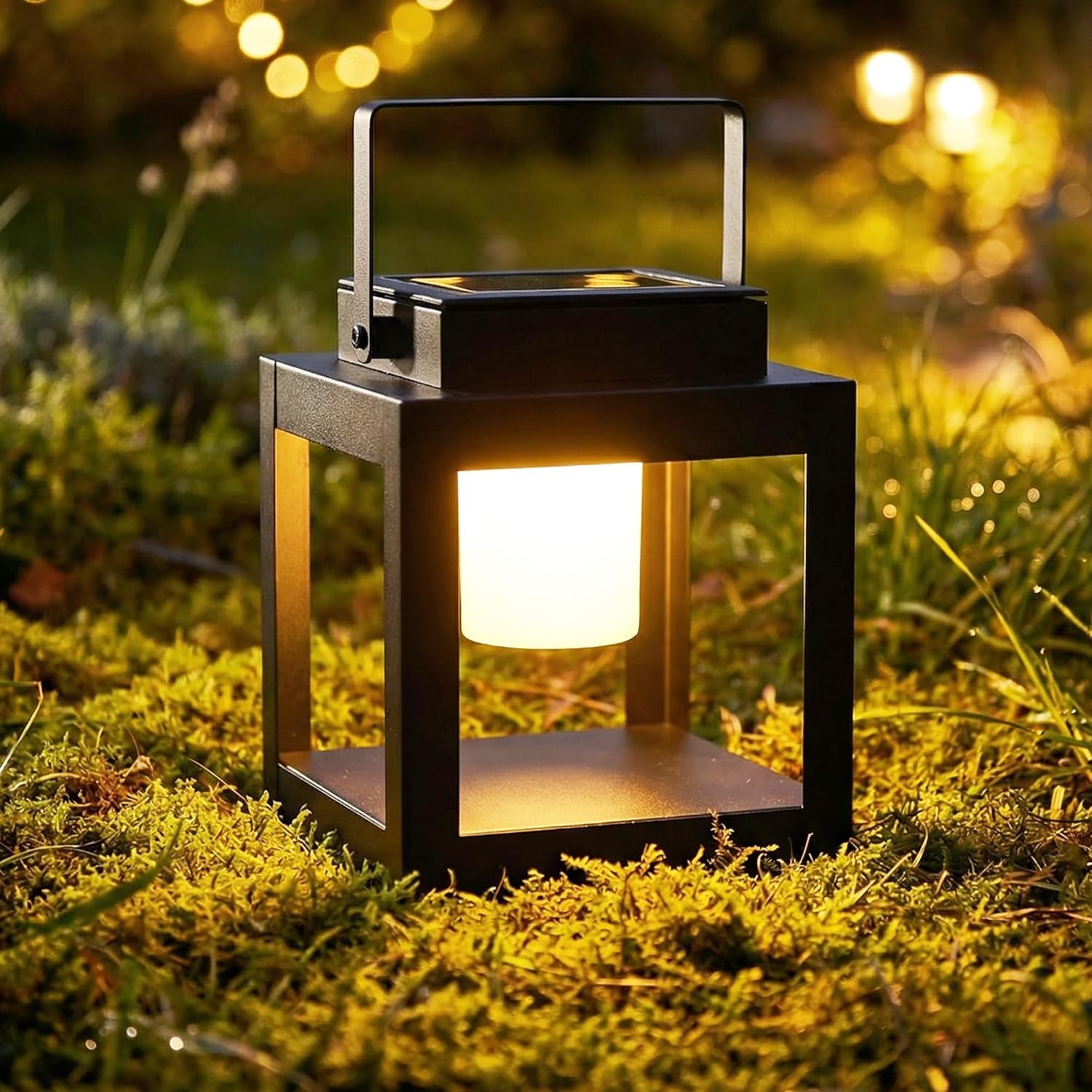 Solar Lantern Outdoor Table Lamp - Portable Hanging LED Lights, Dural Rechargeable Waterproof Decorative Lights for Patio Camp