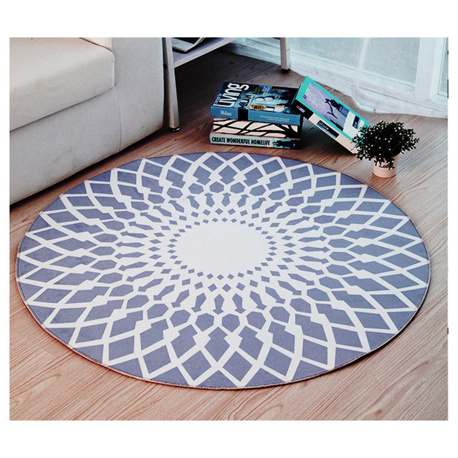 yuvarlak creative araligi hali ikea stil hali computer sandalye matte hali oturma odasi mat polyester gri diameter 80cm 31 5 inches amazon com tr ev ve yasam