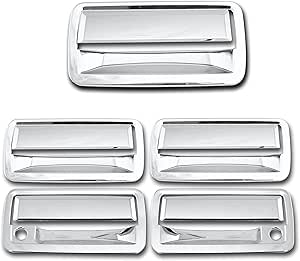 Chrome Door Handle Kit + Tailgate Cover For 2004-2012 Nissan Frontier - Includes Keyhole Covers