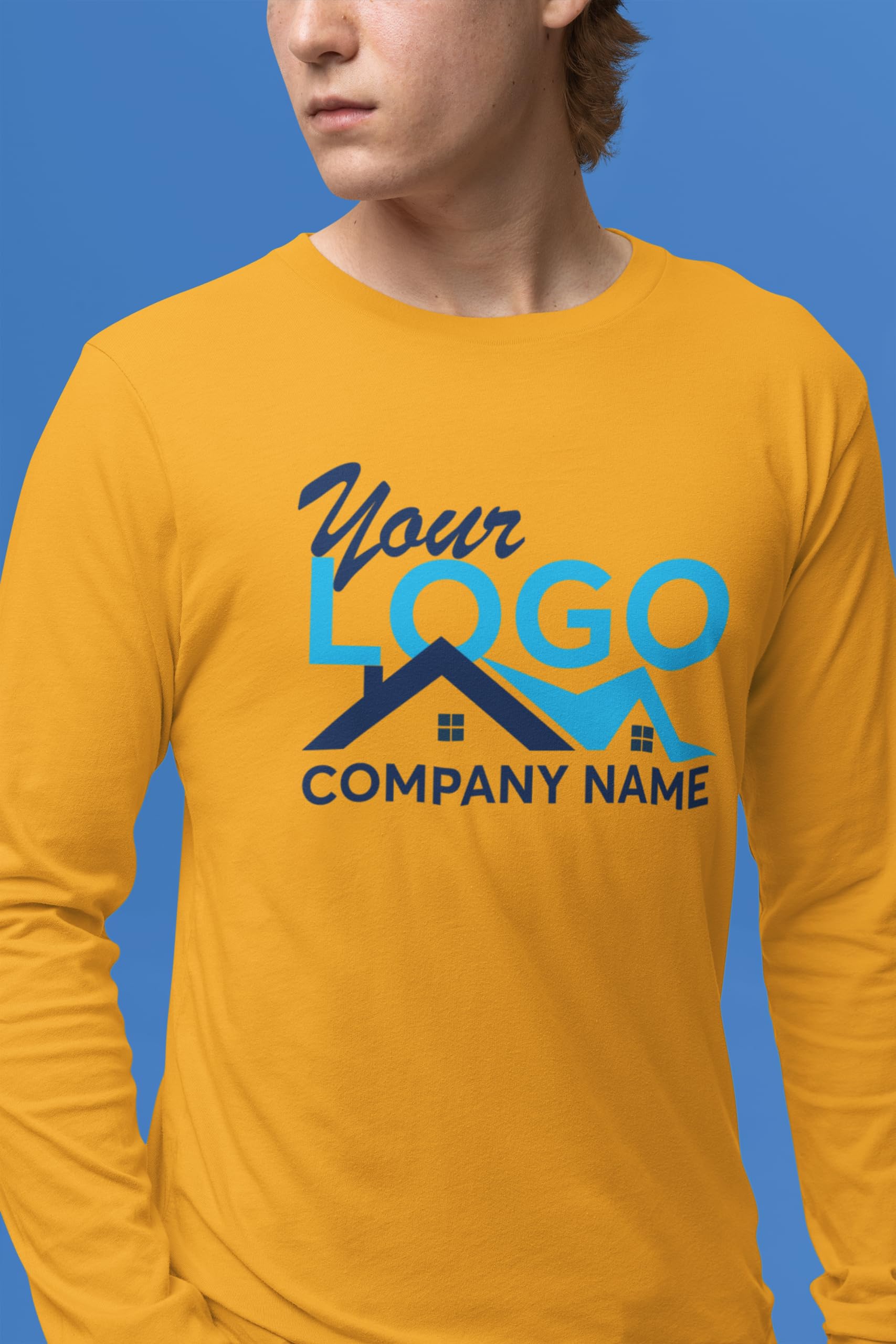 Kolossus Customizable High Visibility Long Sleeve work shirts Design Your Own Personalized t shirts with Logo Photo Text Safety Orange