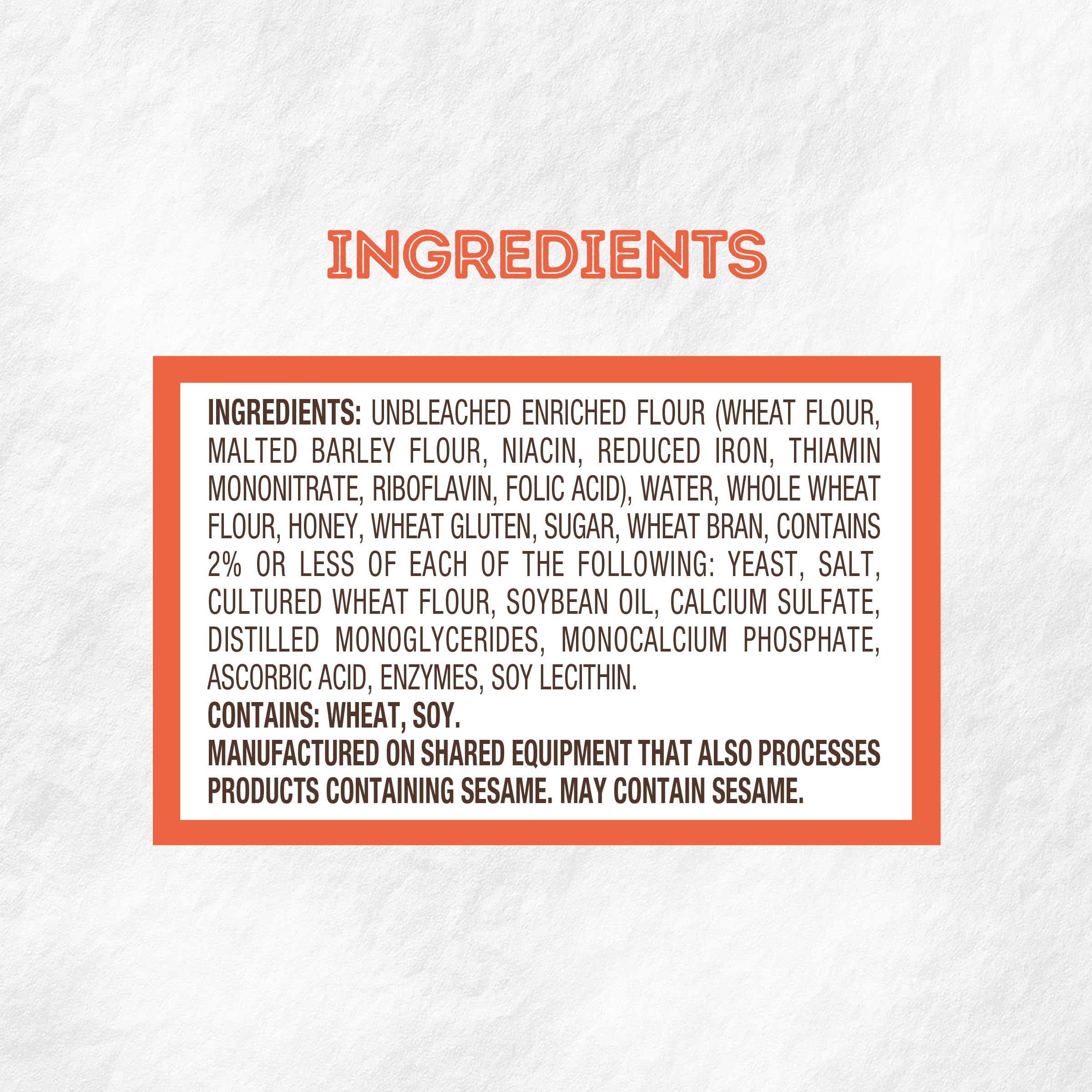 Natures Own Honey Wheat Honey Wheat Sandwich Bread 20 oz Loaf — view 3