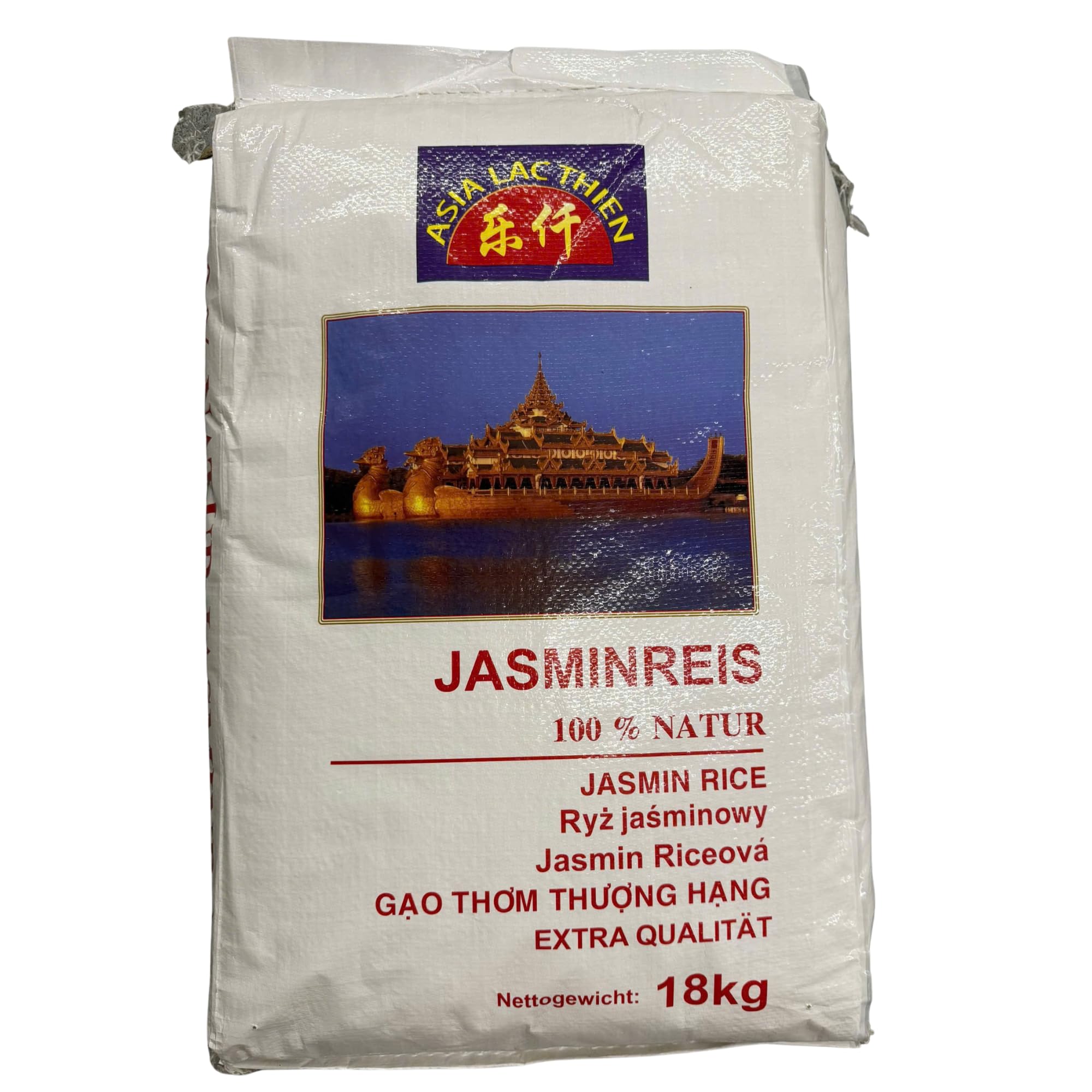 Lac Thien Premium Kambodscha Jasmin Reis 18 kg – Phka Rumduol Duftreis im Großpack – Extra Langkorn Weißer Reis, Calrose, Jasmin, Klebreis & Süßreis – 100% Natürlicher Asiatischer Reis
