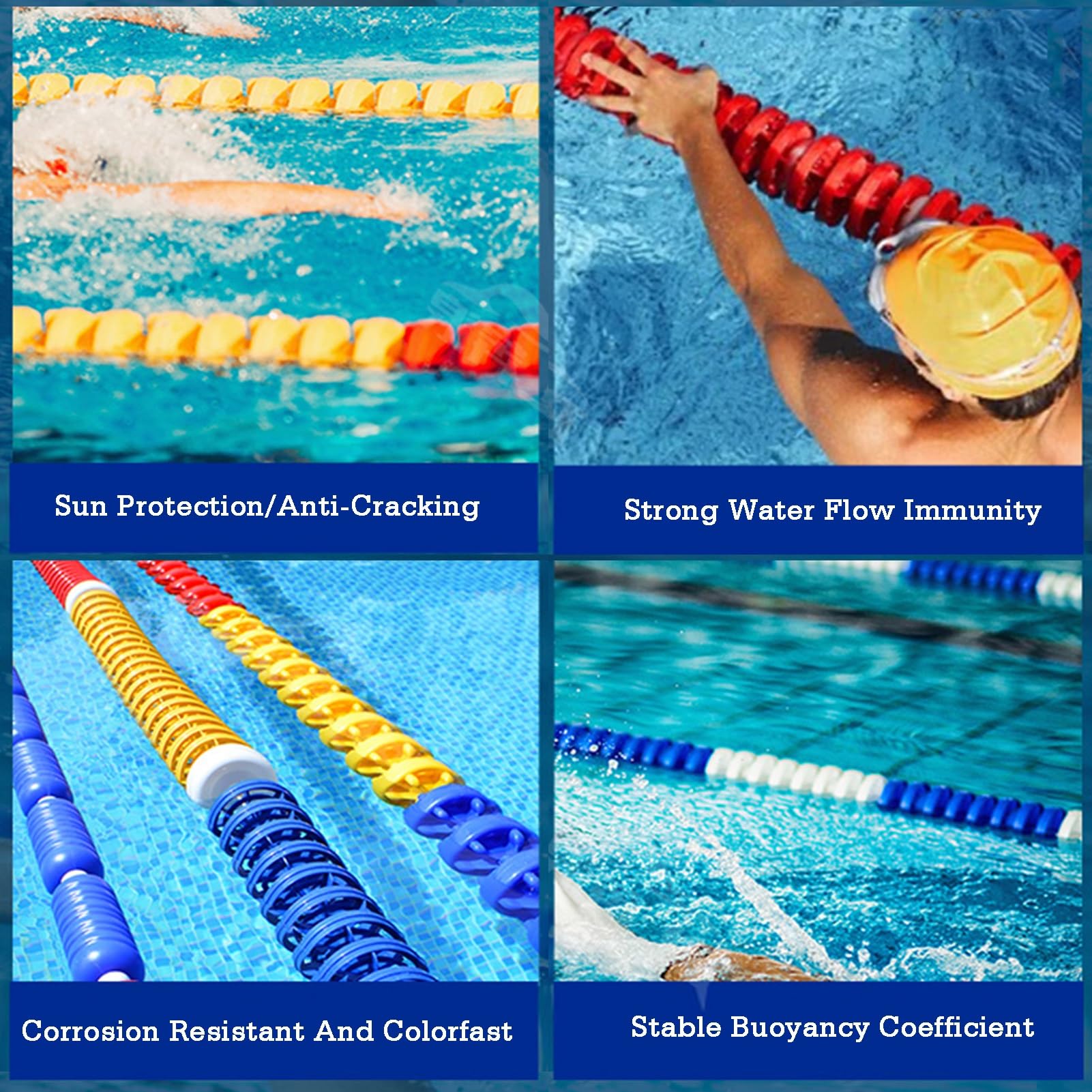 Barrière de sécurité flottante pour piscine, forte flottabilité, installation facile pour les zones aquatiques intérieures et extérieures