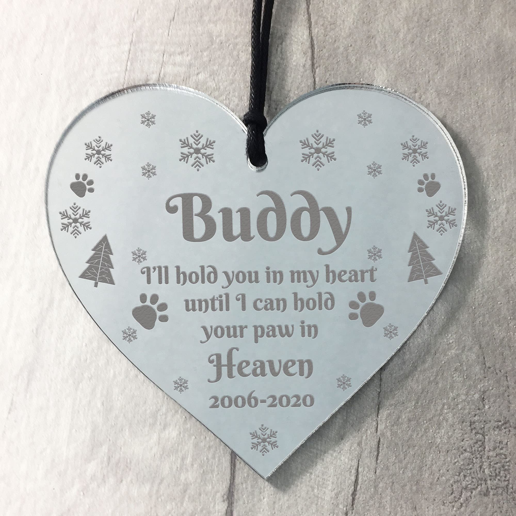 RED OCEAN Personalised Dog Memorial Christmas Bauble Hanging Tree Decoration Pet Gifts