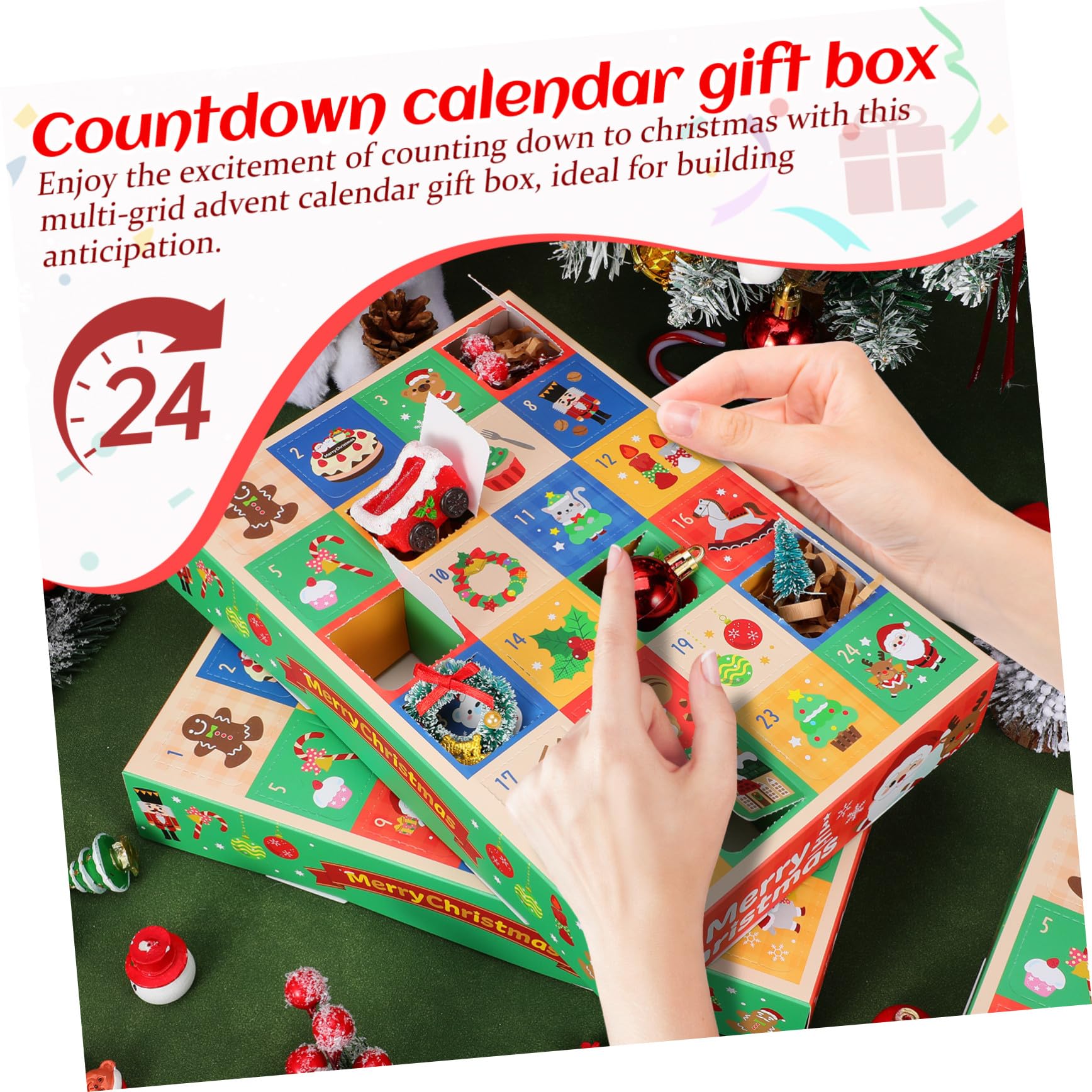 Zerodeko 10 Piezas Caja de Obsequio Navideña de Cajas de Dulces para Fiesta de Regresiva Vacías para Calendario de Adviento de Navidad