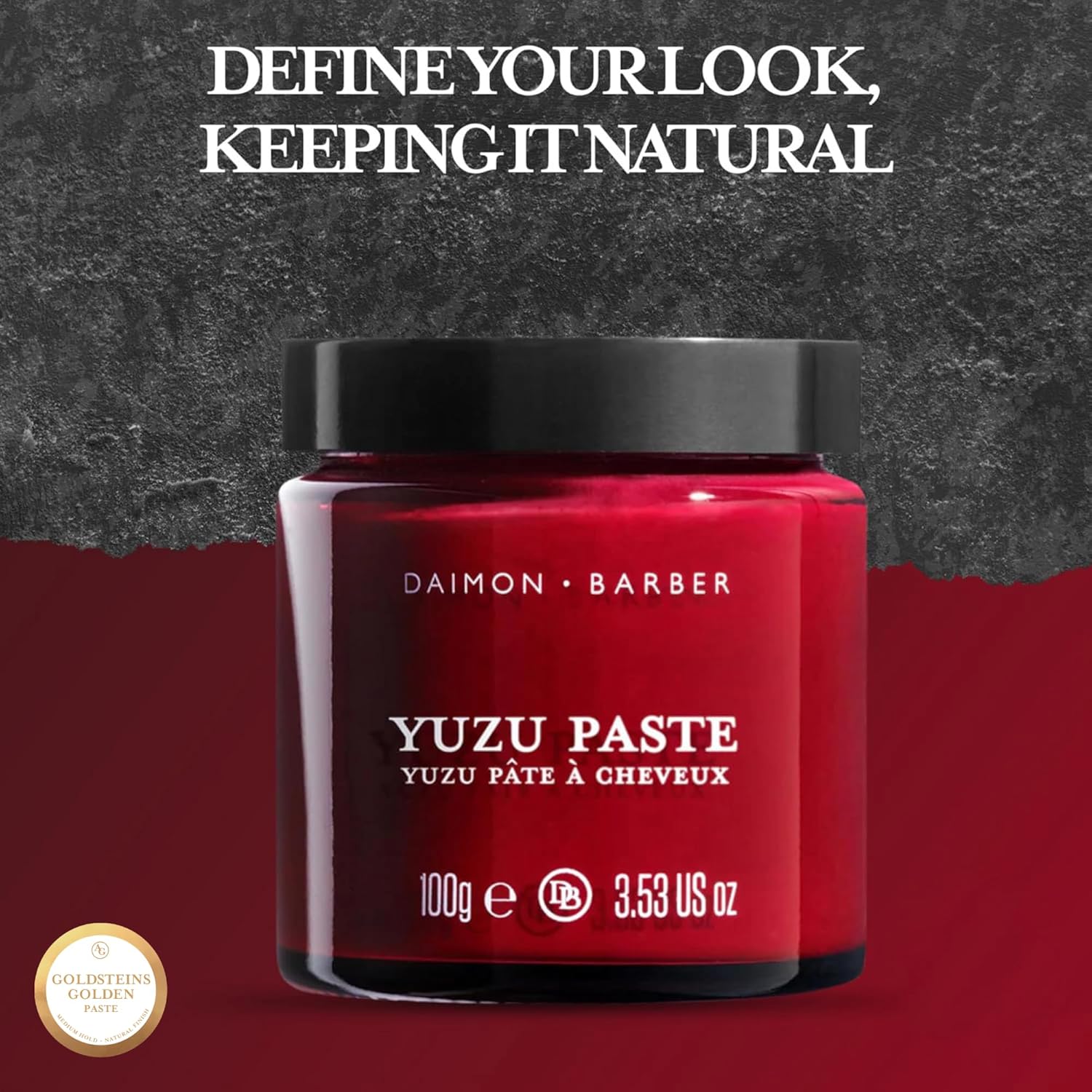 Daimon Barber Goldstein's Golden Paste, Hair Styling Paste for Men, Limited Edition, Medium Hold, Adds Texture and Definition, Good for fine and Thinning Hair - 100g
