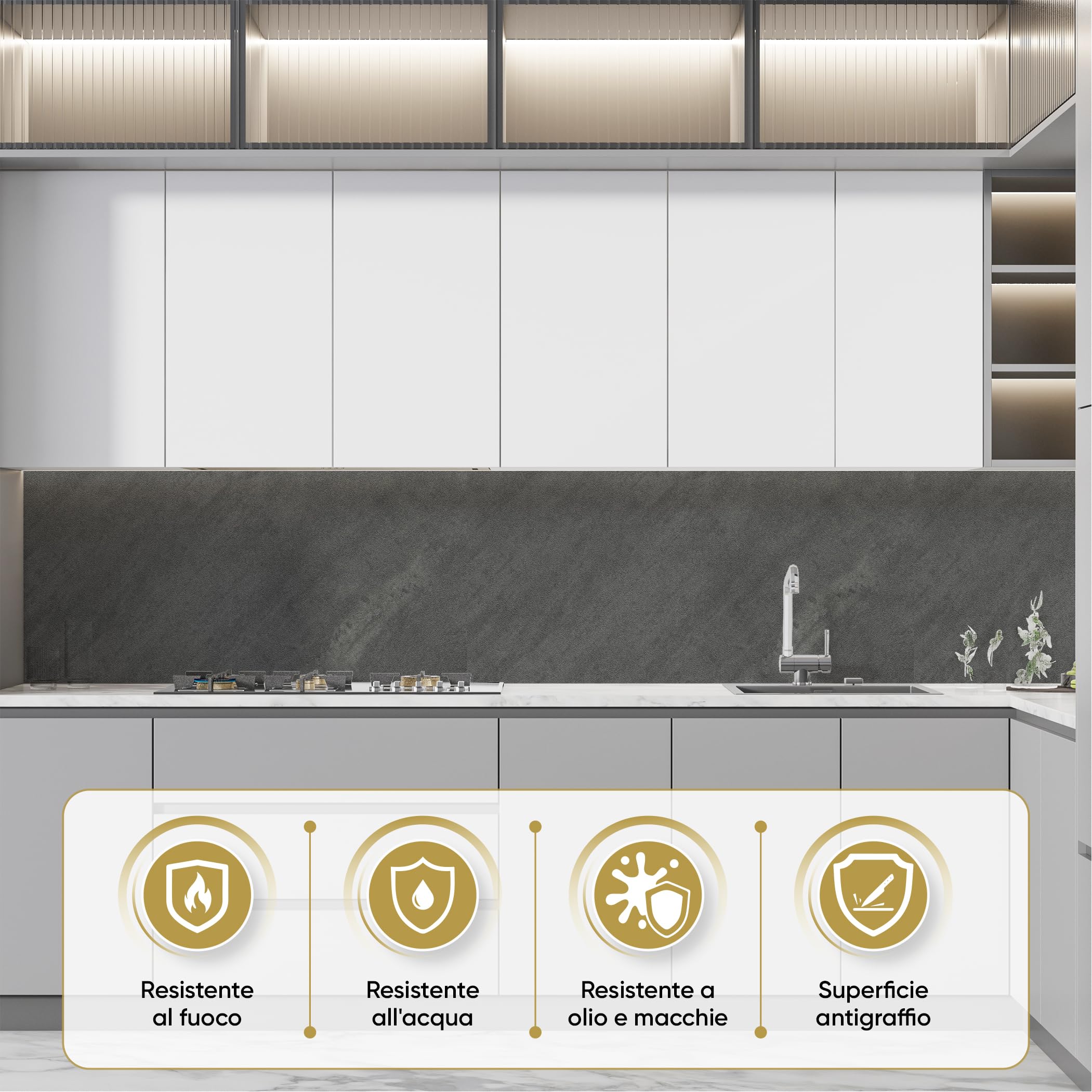 Pannelli Murali Effetto Marmo IZODEKOR - 4 Pezzi 120x60cm Per Bagno, Cucina O Doccia - Foto 2