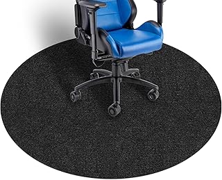 Chair Mat Office Chair Mat for Hard Floor, 47.2 Inch Round Gaming Chair Mat, Low Pile Desk Chair Mat, Multi-Purpose Hard Floor Protector for Home and Office Non Slip Anti-scratch Black