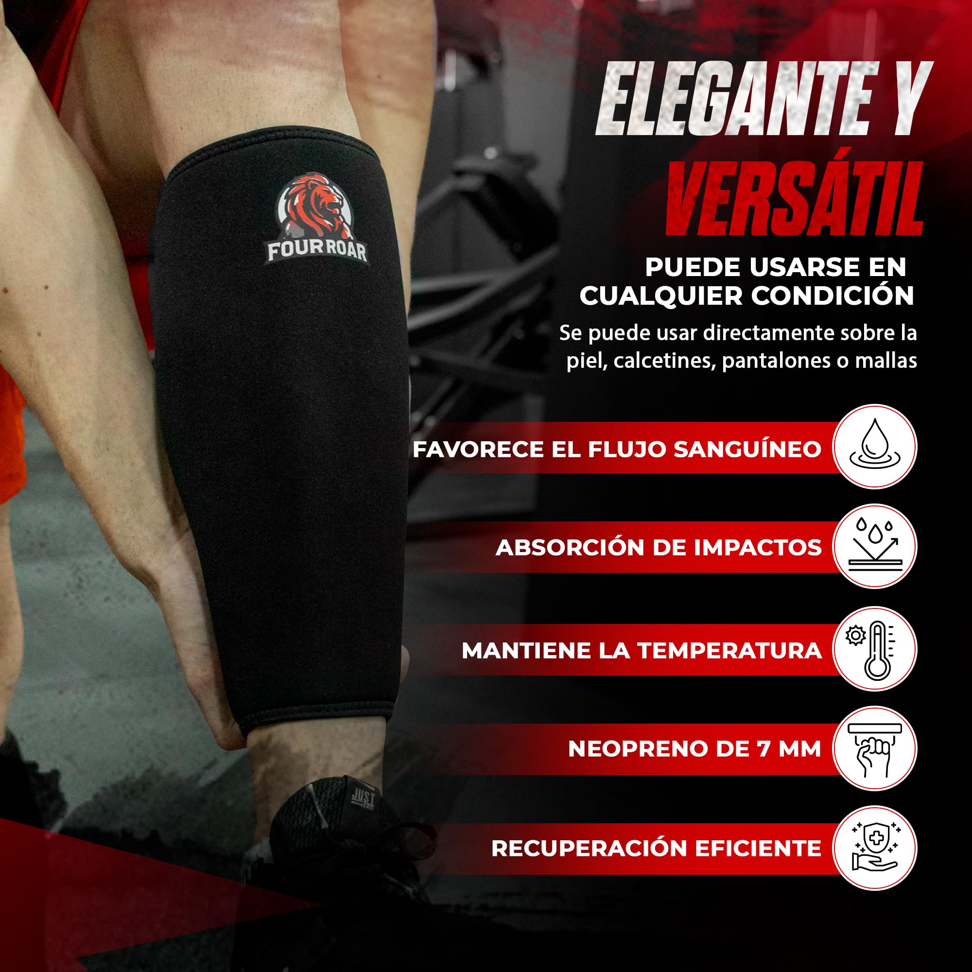 Espinilleras Crossfit de Neopreno de 7mm | Espinilleras Transpirables Faciles de Poner y Quitar | Protectores de Espinilla para Peso Muerto, Powerlifting
