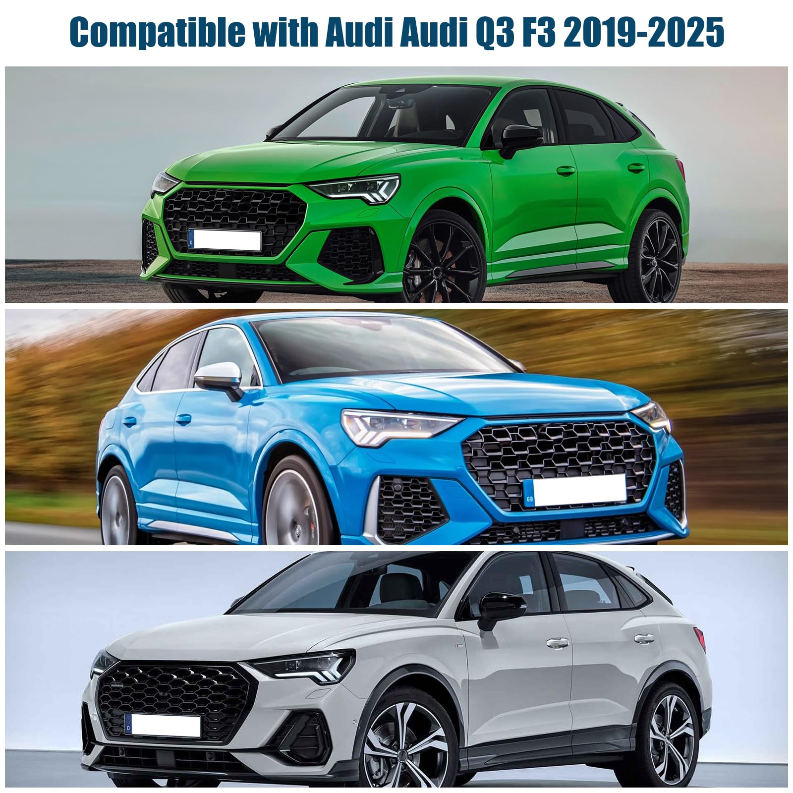 Parabrezza Parasole Compatibile con Audi Q3 F3 2019-2025, Copertura Interna Auto, Visiere Protezione UV Impermeabile e Pieghevole - 3 Pezzi