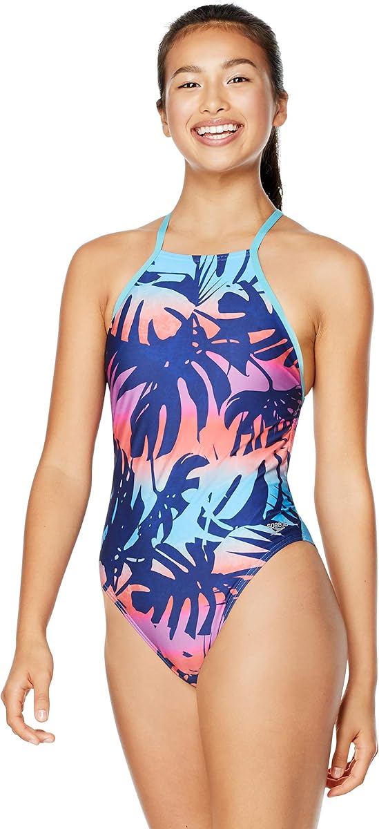 Speedo Traje De Baño De Una Pieza Para Mujer Endurance Turnz Tie Back Impreso