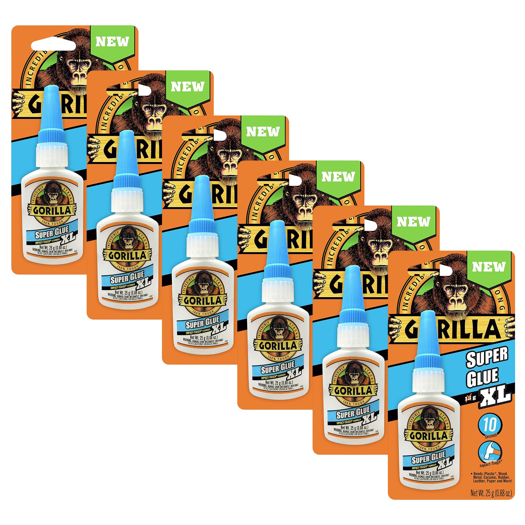 Super Glue XL, Clear Glue, 25 Gram (Pack of 6) - All Purpose and Fast Setting for Projects and Repairs