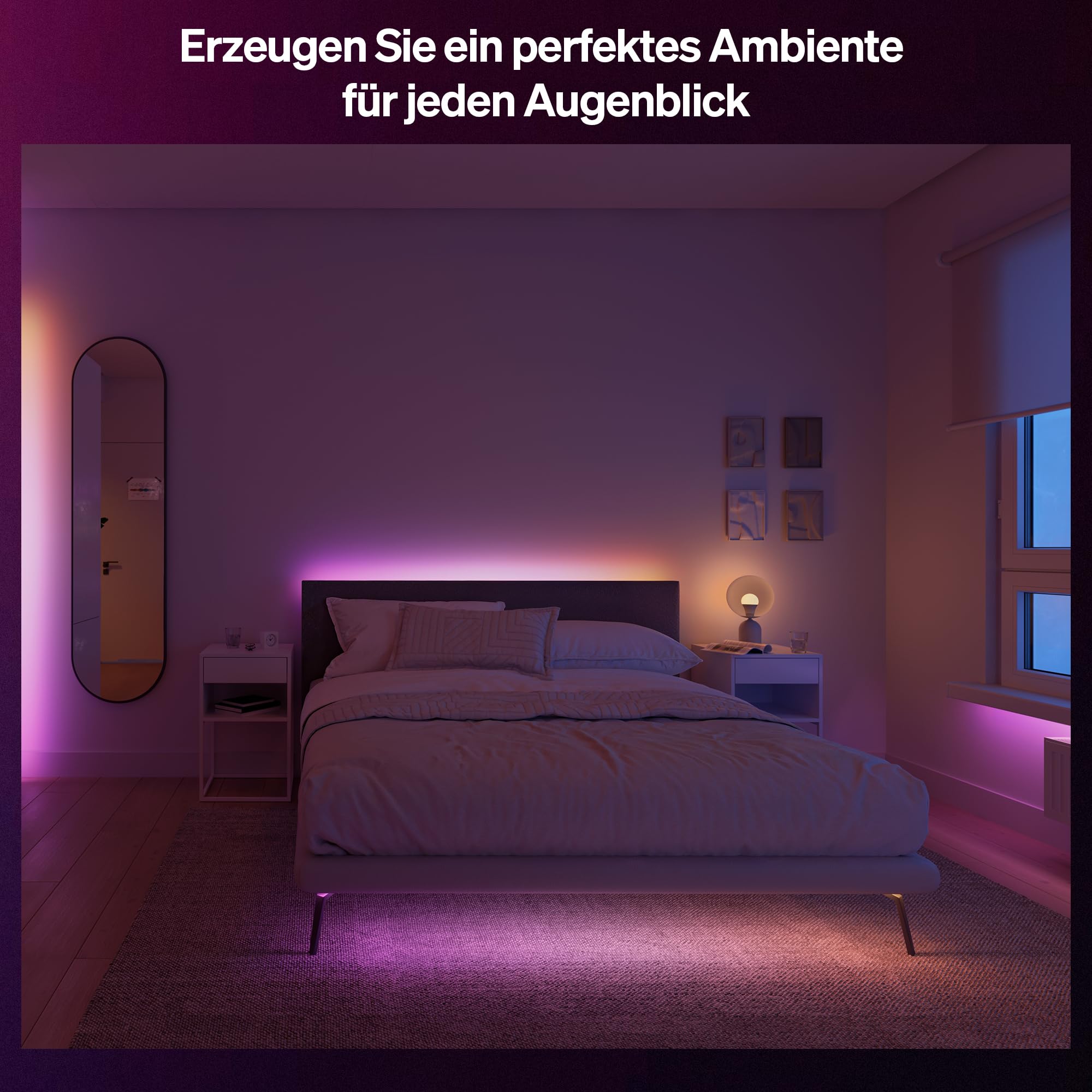 Hue Essential 5-Meter-LED-Lightstrip, RGBIC, lebendige Farben, flexible Innenbeleuchtung, einfache Installation, App- und Sprachsteuerung, kompatibel mit Alexa, Google Assistant und Apple Home