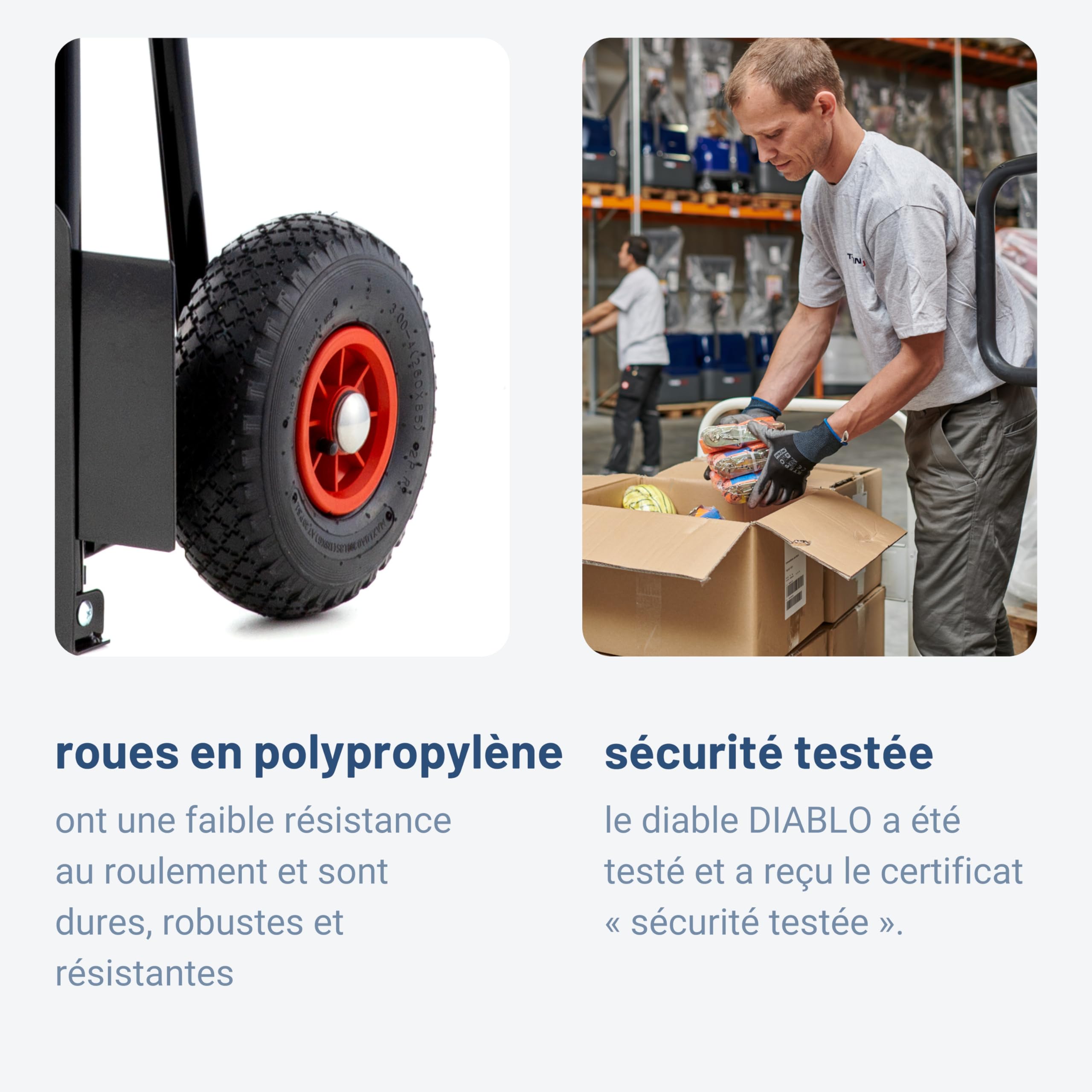 Pallit Diable Pliable 200 kg - Chariot de Manutention Pliant en Acier, Poignées Ergonomiques, Pelle 300x290 mm, Roues 250 mm, Diable Transport 9 kg Diablo-F