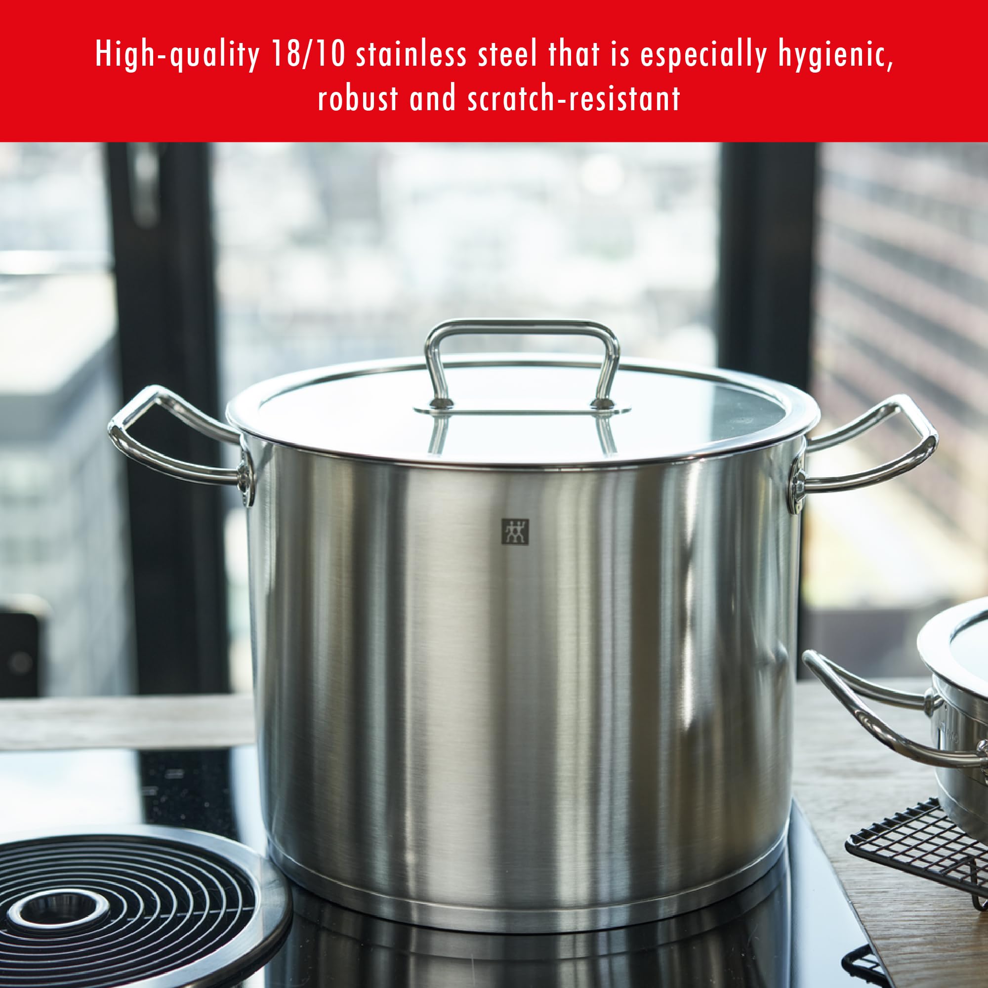 ZWILLING 8L Stainless Steel Stock Pot with Heat-Distributing Base