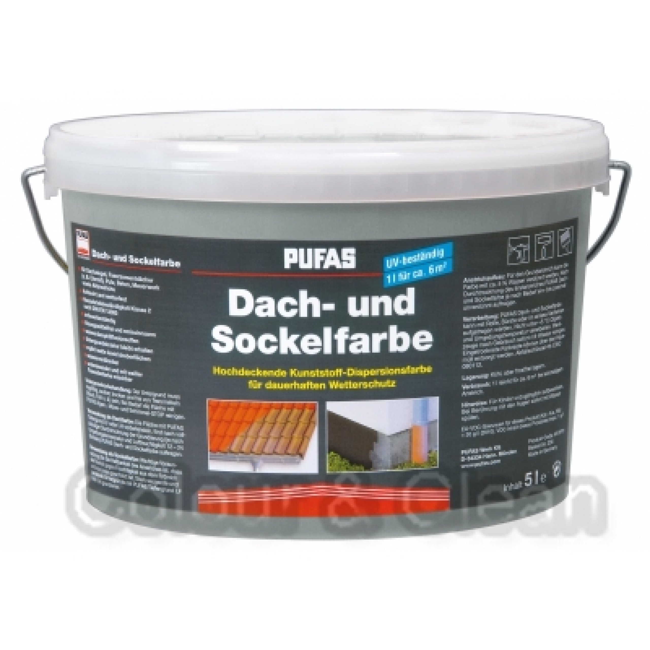 Pufas 10189 Dach und Sockelfarbe, Steingrau