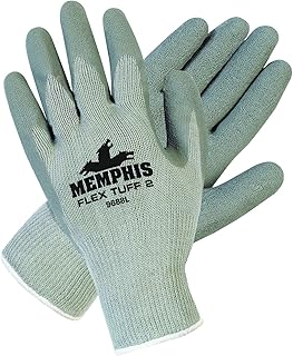 MCR Safety Coated Gloves,Cotton/Polyester,S,PR, Gray (9688S)