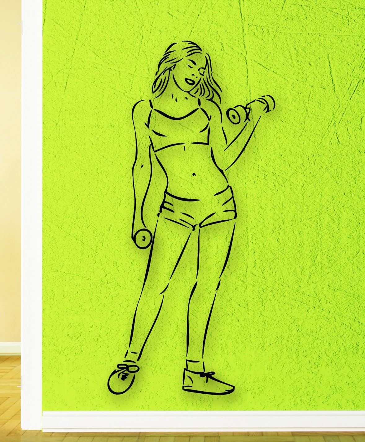 Wall Stickers Vinyl Decal Sports Sexy Girl Dumbbells Gym Health (ig1905)