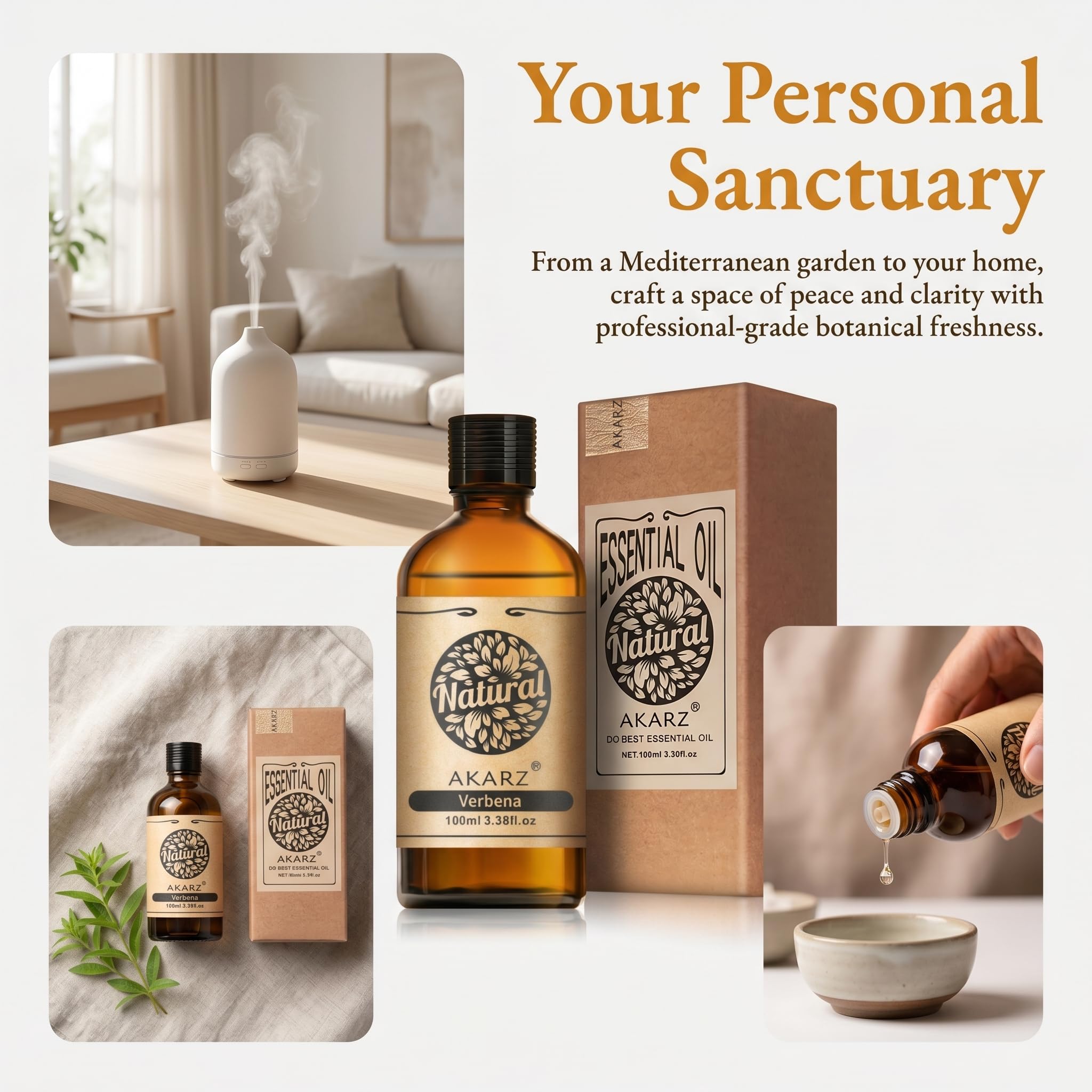 AKARZ 100ml Olejek esencjny z Weroniki - Naturalny olejek aromatyczny do dyfuzorów, lamp aromatycznych i aromatów pomieszczeń