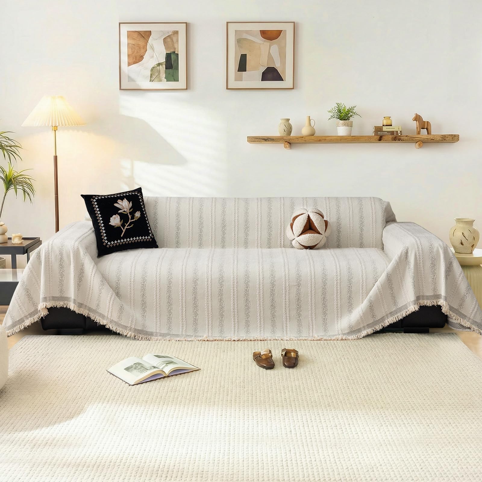 GKXLH Sofa Cover Washable - New Soft 800gsm Chenille Sofa Covers 2 3 4 Seater, Non Slip Love Seat Sofa Slipcovers, Couch Covers for Sectional Sofa, Couch Cover for Pet Furniture Protector (180x300cm)