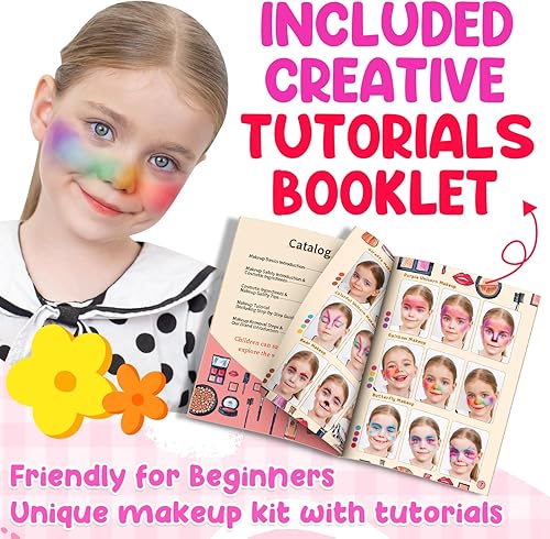 Miniatura 4 de 58 piezas Kit de maquillaje para niños para niña - Juego de cosméticos lavables reales con espejo iluminado - Juegos de maquillaje para niñas